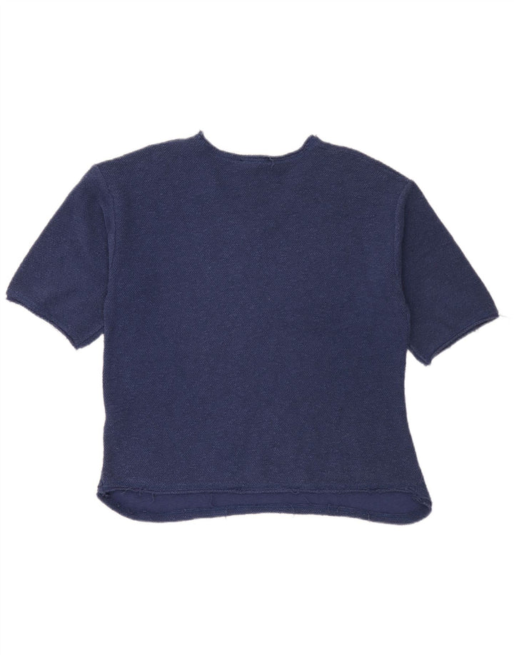 T-shirt da donna Zara Top UK 14 cotone blu navy medio