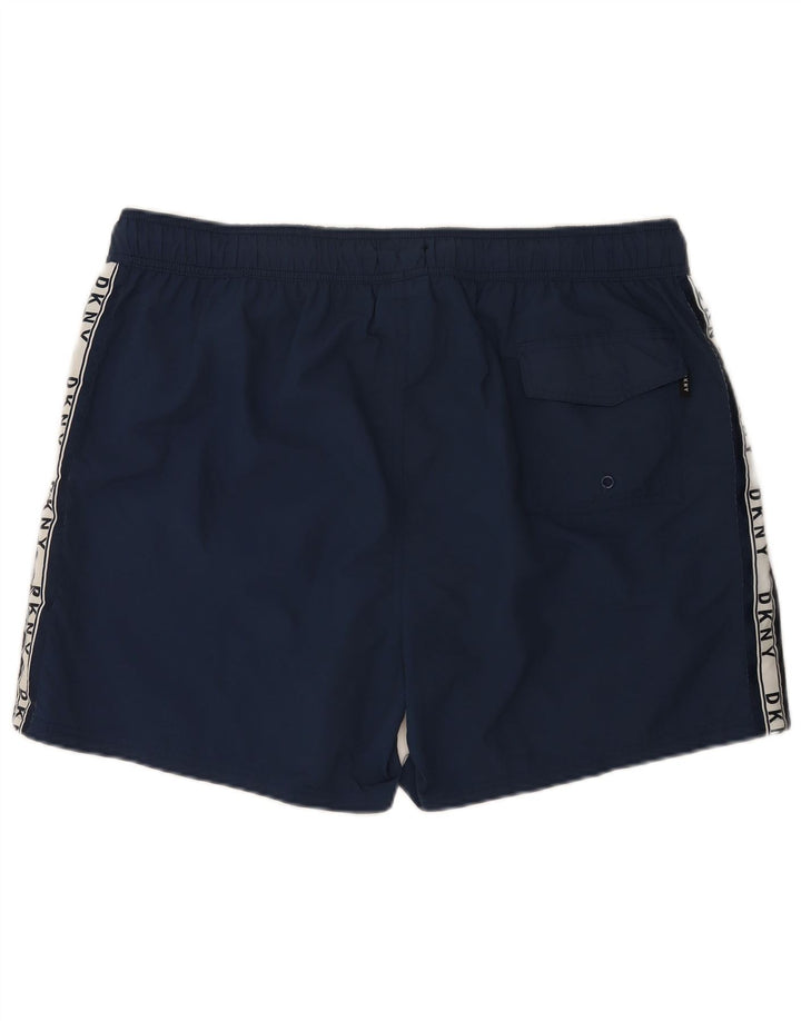 Pantaloncini da bagno grafici da uomo Dkny 2XL poliammide color block blu navy
