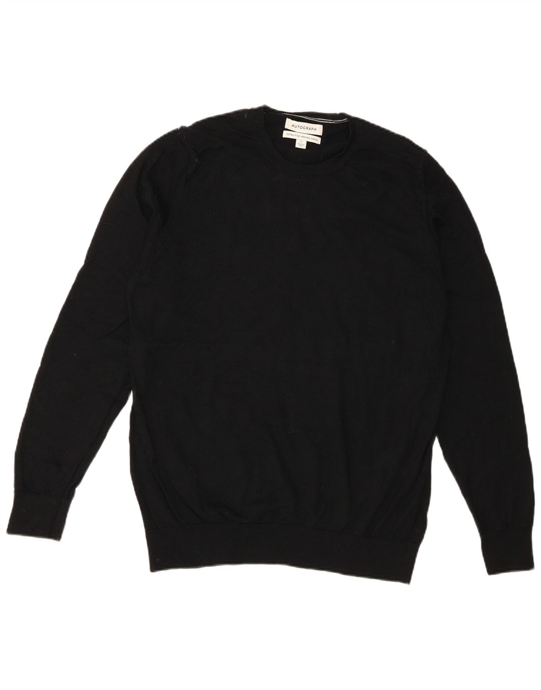 Maglione maglione girocollo autografo da uomo Marks & Spencer grande nero