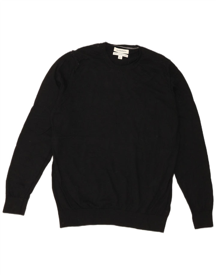 Maglione maglione girocollo autografo da uomo Marks & Spencer grande nero