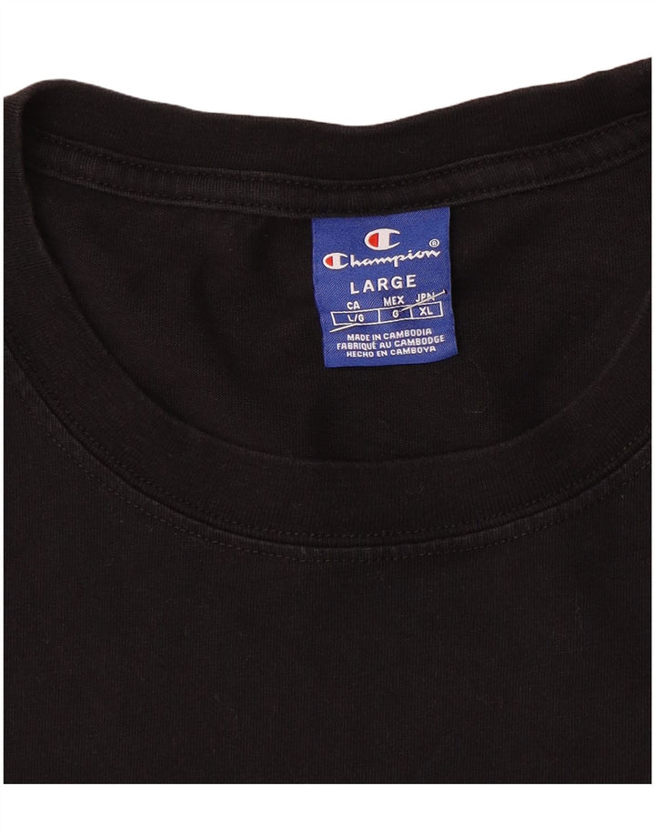 Champion Maglietta grafica da uomo a maniche lunghe grande nera