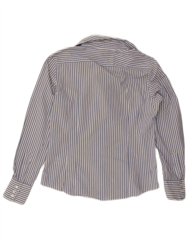 Camicia da donna Marks & Spencer UK 12 Cotone gessato medio blu navy