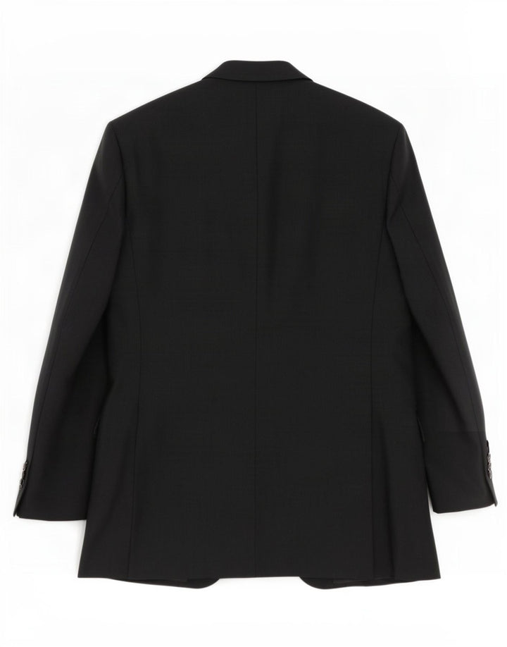 Giacca blazer da uomo a 2 bottoni Pal Zileri IT 50 grande lana gessata nera