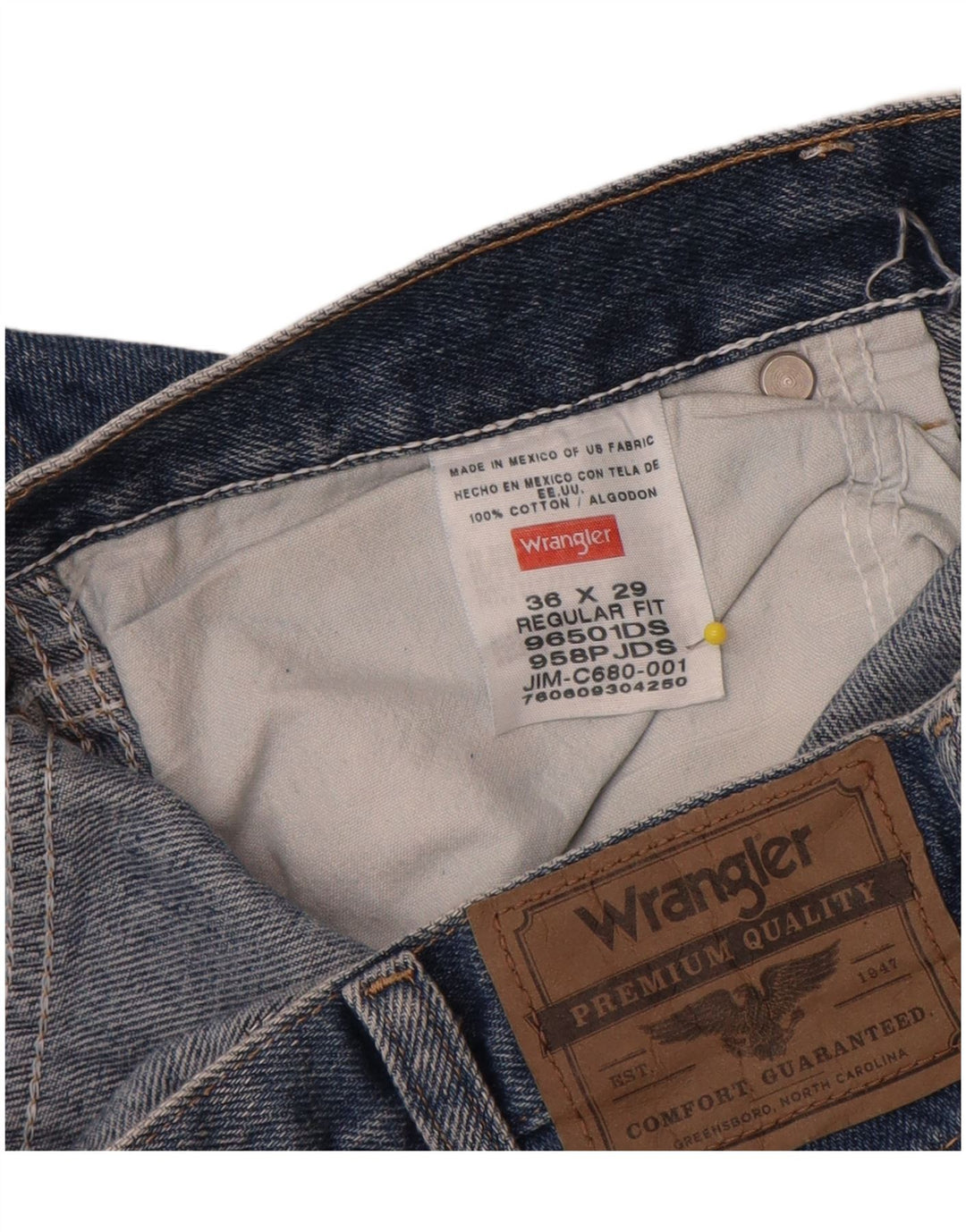 Jeans dritti da uomo Wrangler vestibilità regolare W36 L29 Blu