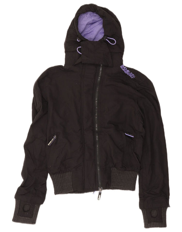 Giacca a vento con cappuccio da donna Superdry The Windbomber UK 12 Grigio medio