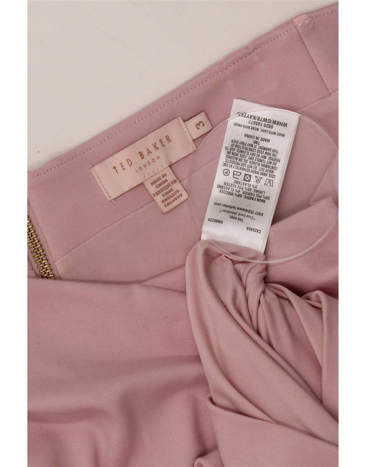 Ted Baker Top corto da donna con spalle scoperte taglia 3 viscosa rosa medio