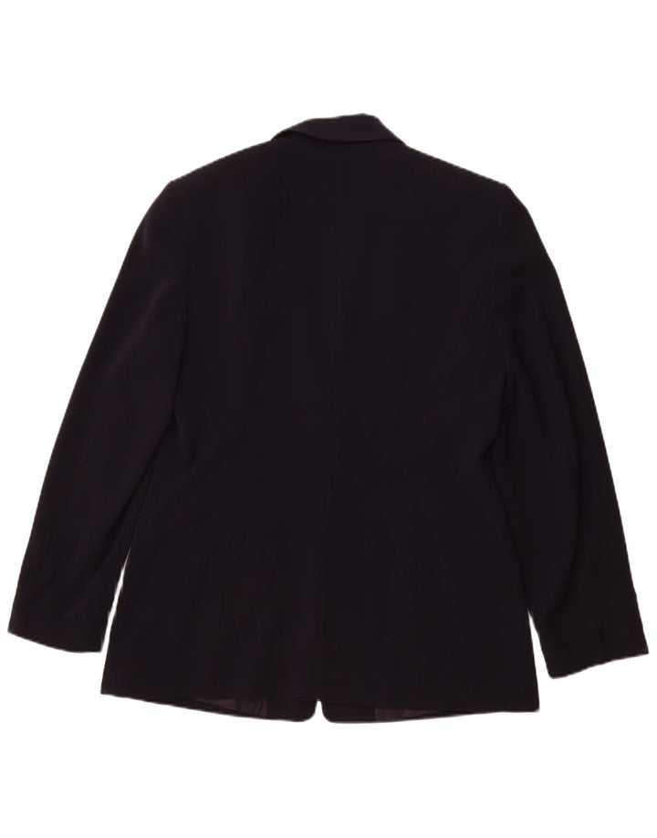 BERRI Womens Longline 1 Button Blazer Jacket EU 38 Medium Navy Blue