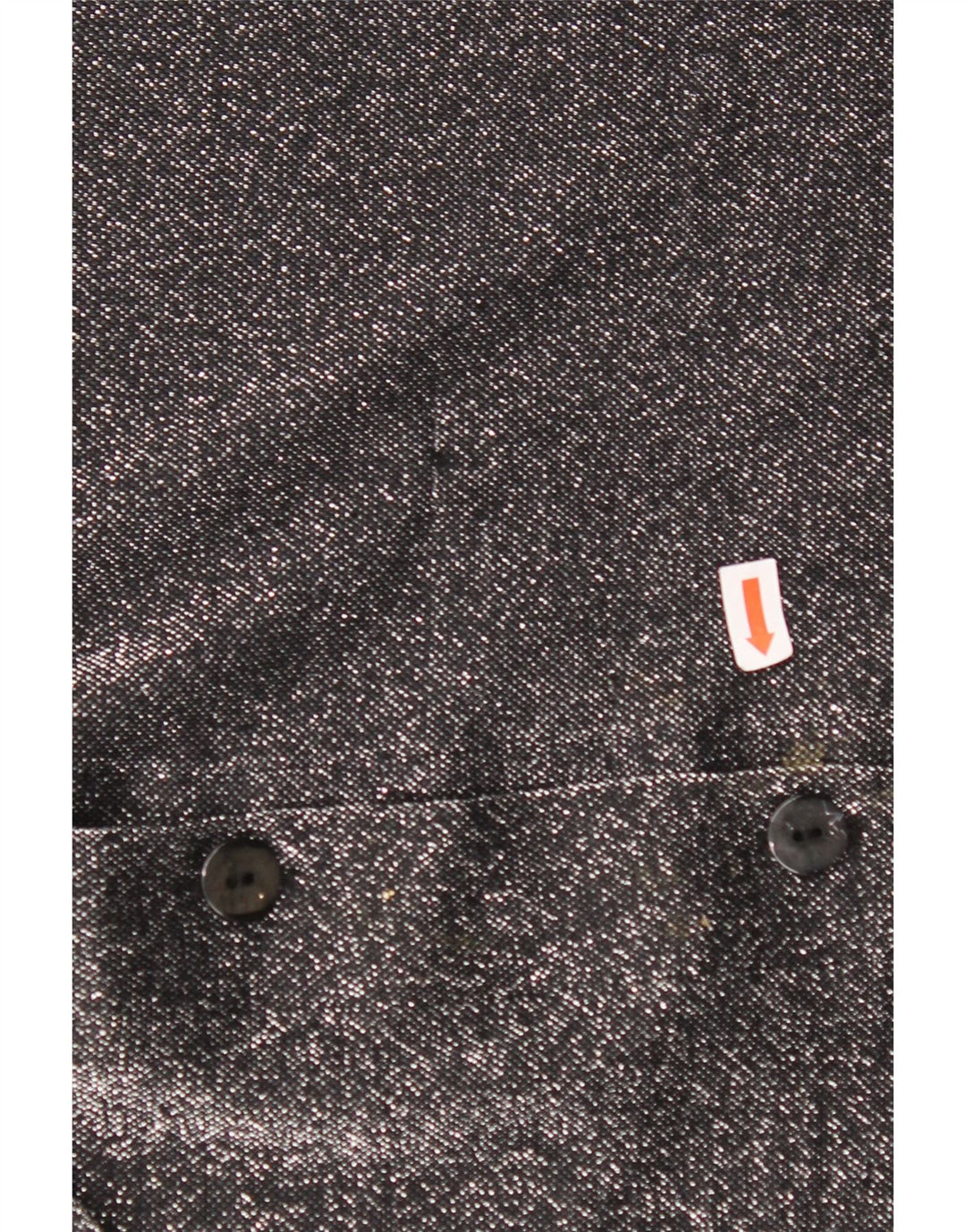 Camicetta camicia oversize da donna VINTAGE UK 16 grande poliestere chiazzato nero