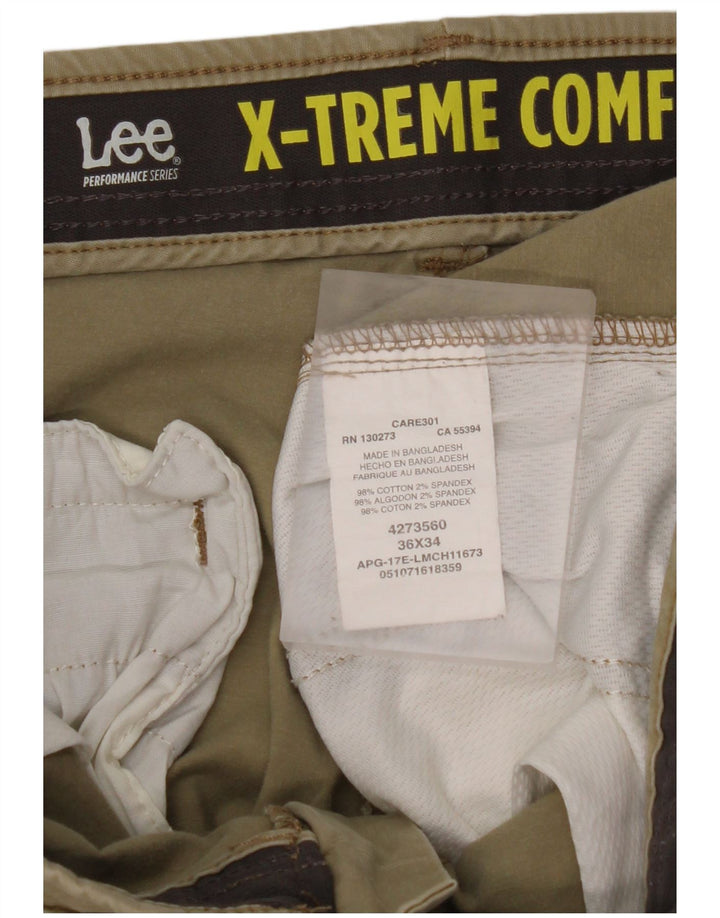 Pantaloni chino dritti LEE X-treme Comfort da uomo W36 L34 in cotone beige