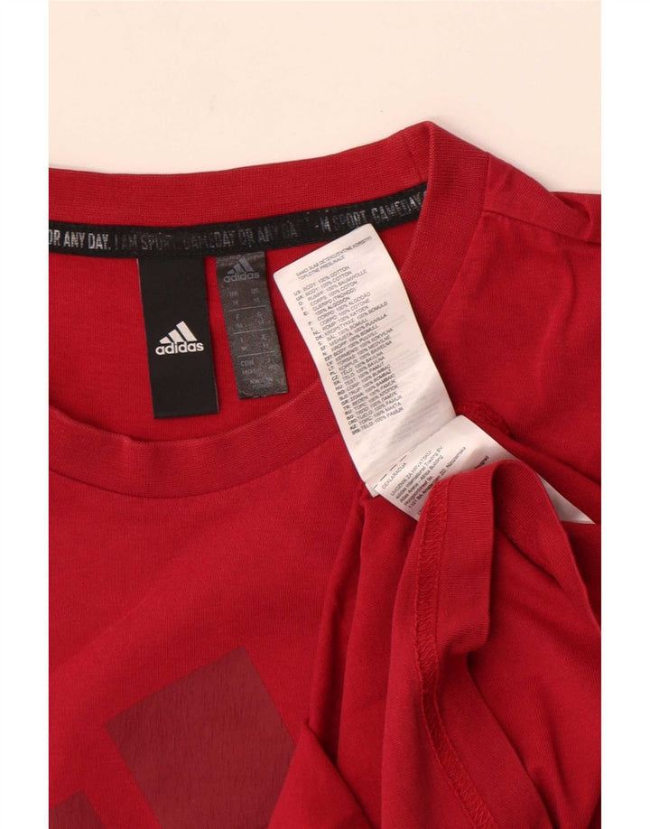 T-shirt grafica da uomo Adidas Top in cotone bordeaux medio