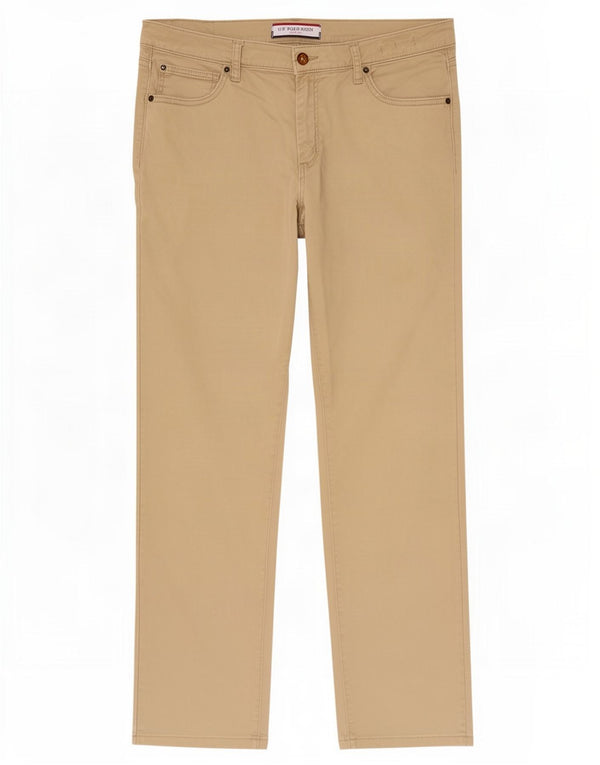 Polo Assn. Pantaloni casual slim fit da uomo W38 L31 in cotone beige