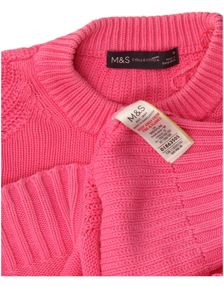 Maglione maglione girocollo oversize da donna Marks & Spencer UK 14 Rosa medio