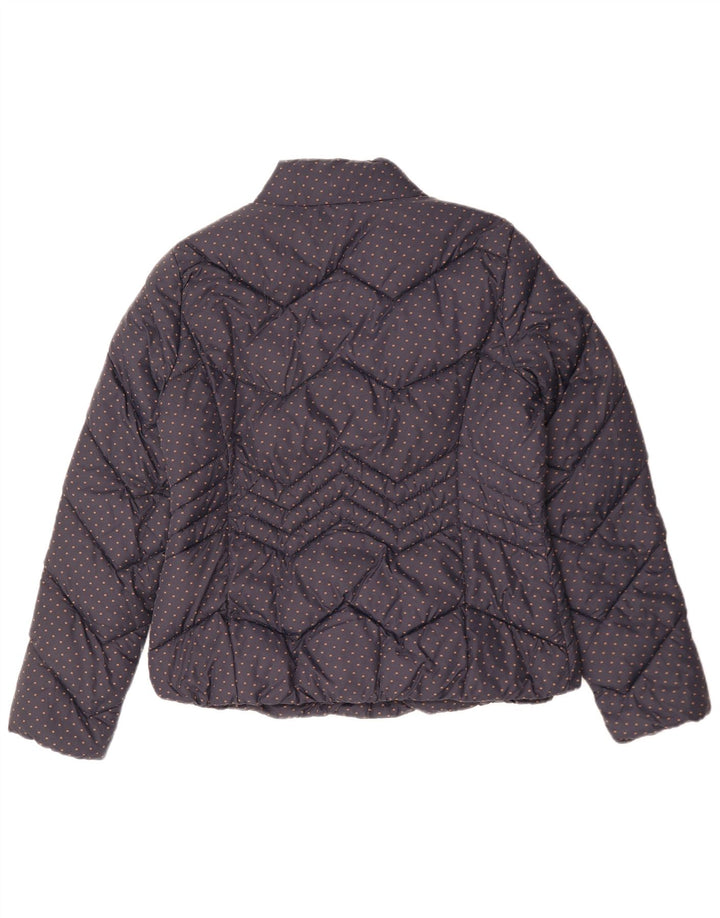 Giacca imbottita da donna Diana Gallesi UK 16 Large in poliammide maculato blu navy
