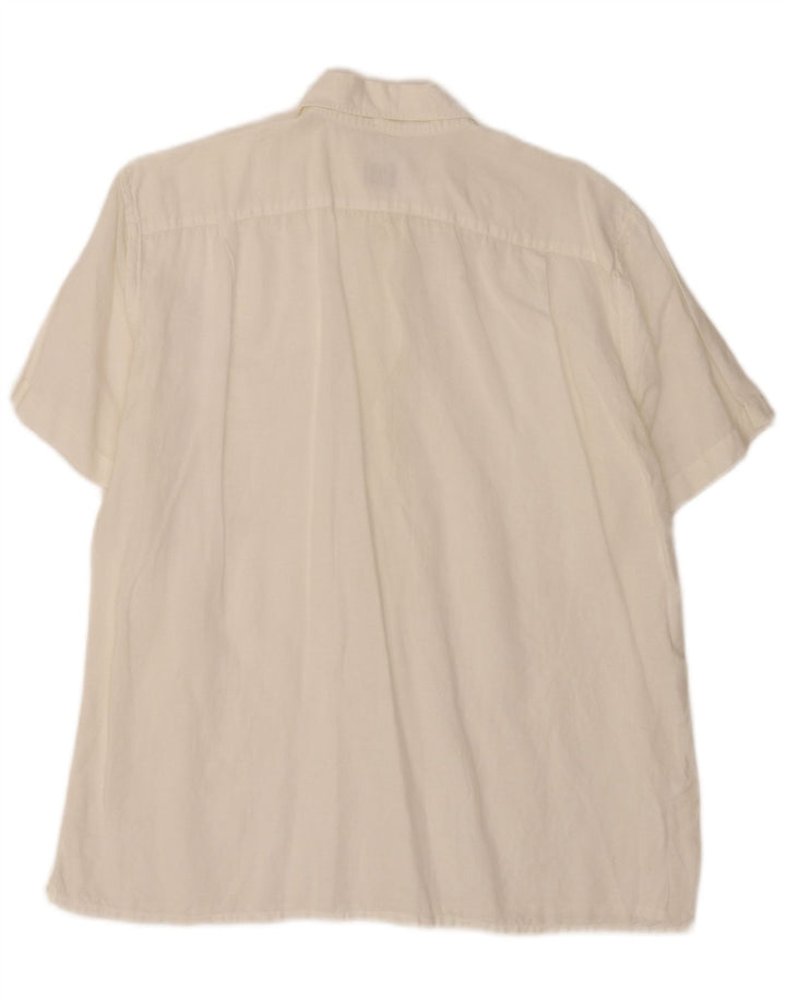 Camicia pullover a maniche corte da uomo Lacoste taglia 42 grande lino bianco