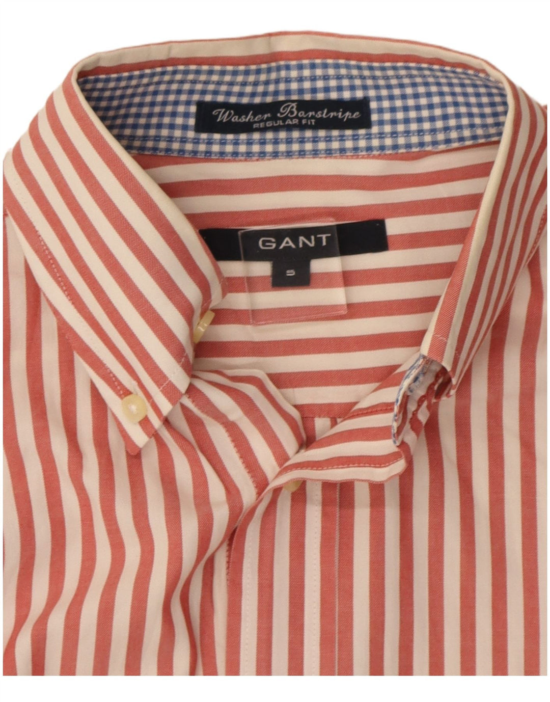 Camicia Gant da uomo vestibilità regolare piccola in cotone gessato rosso