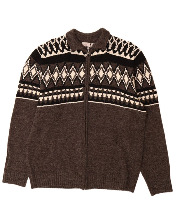 Maglione cardigan da uomo Bexleys IT 54 XL Acrilico Fair Isle grigio