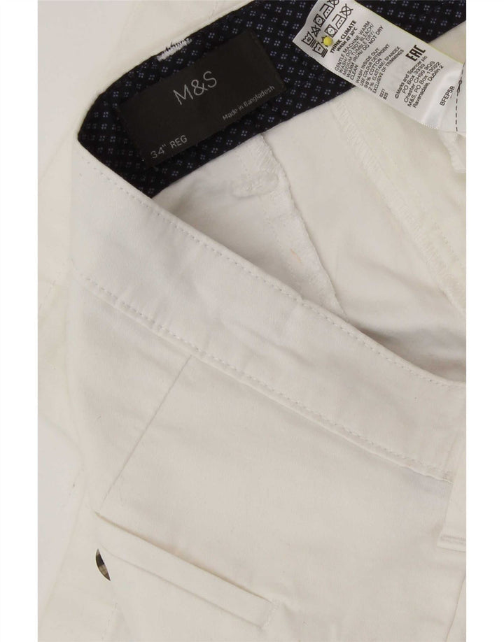Pantaloncini chino da uomo Marks & Spencer W34 grandi in cotone bianco