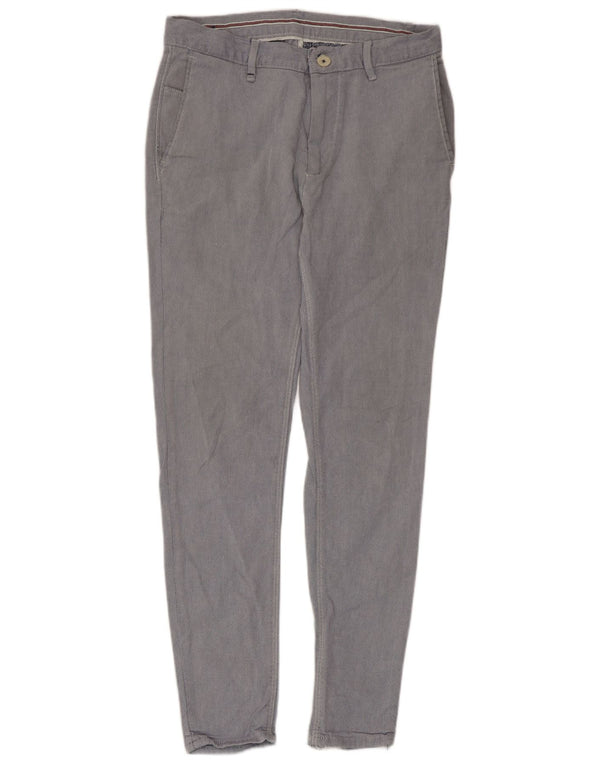 Zara Mens Skinny Chino Trousers EU 38 Small W30 L27 Grey Cotton