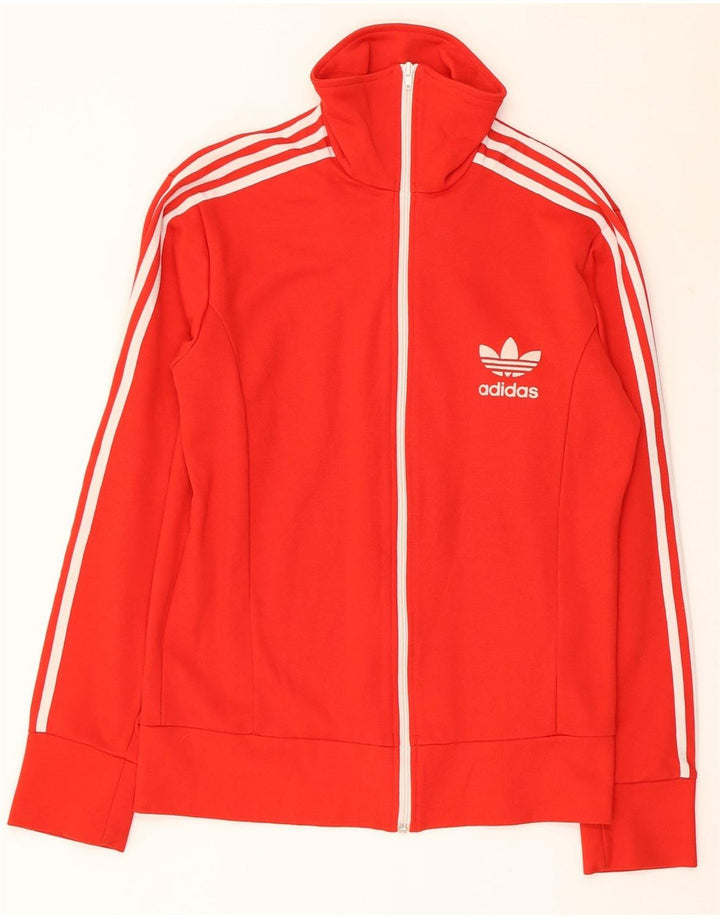 Giacca da ginnastica da donna Adidas UK 12 Medium Red Cotton