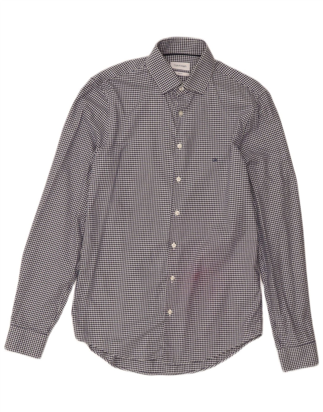 Camicia da uomo Calvin Klein taglia 38 15 medio blu navy designer pied de poule