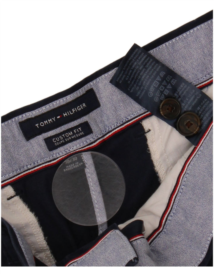 TOMMY HILFIGER Pantaloni chino su misura da uomo W38 L30 cotone blu navy