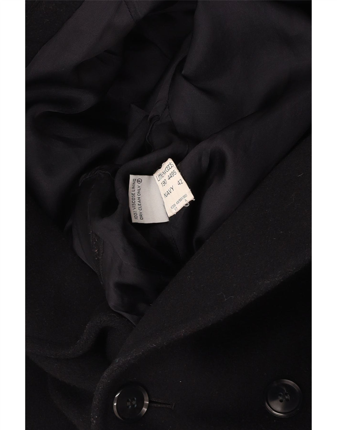 Cappotto doppiopetto da uomo VINTAGE UK 42 XL Lana blu navy