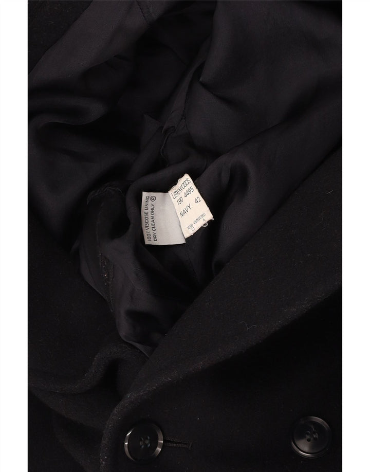 Cappotto doppiopetto da uomo VINTAGE UK 42 XL Lana blu navy