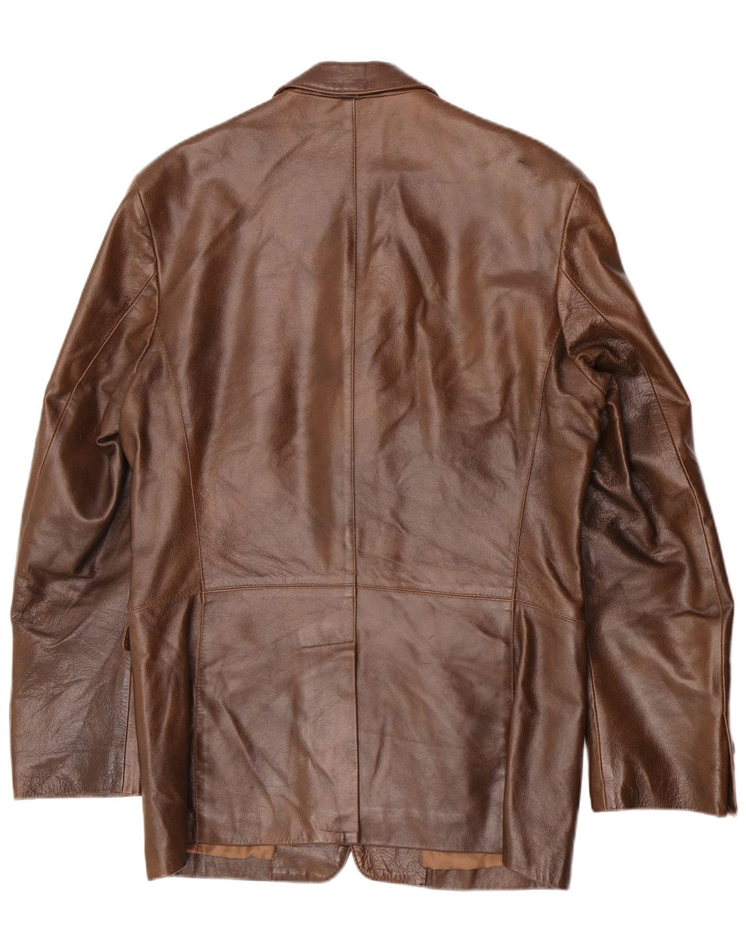 Giacca in pelle vintage da uomo UK 36 piccola marrone classica