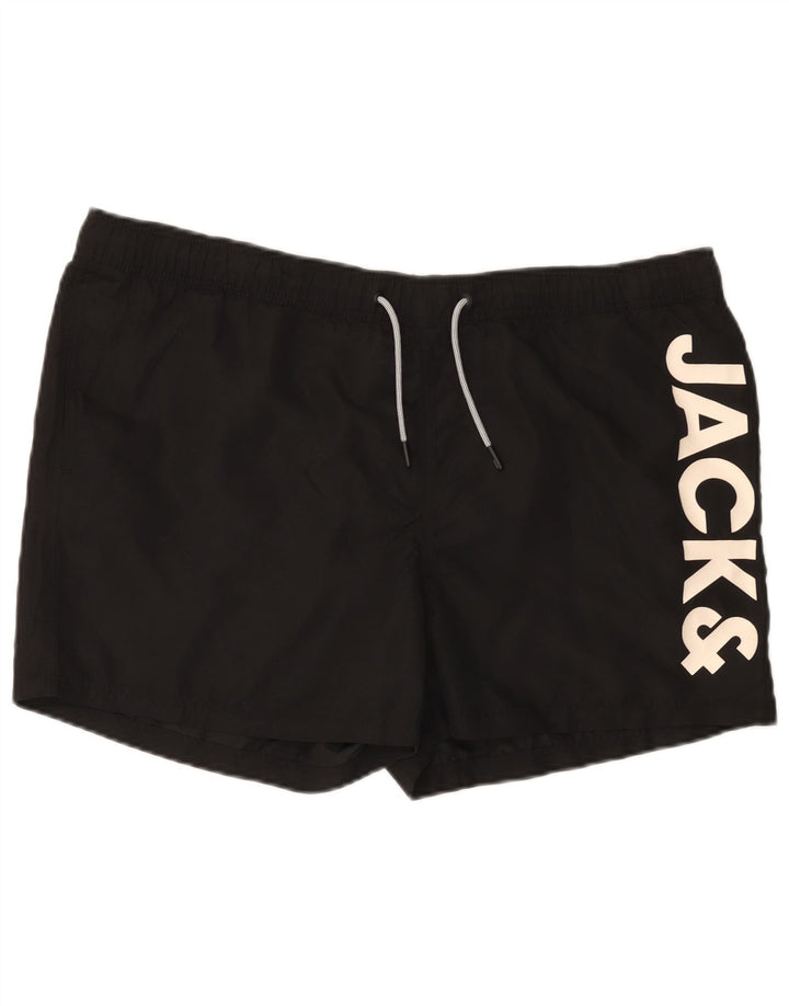 Pantaloncini da bagno grafici da uomo Jack & Jones 2XL poliestere nero