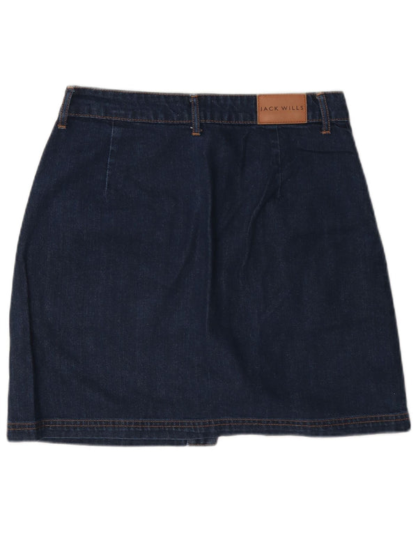 Mini gonna di jeans da donna Jack Wills UK 10 piccola W27 cotone blu