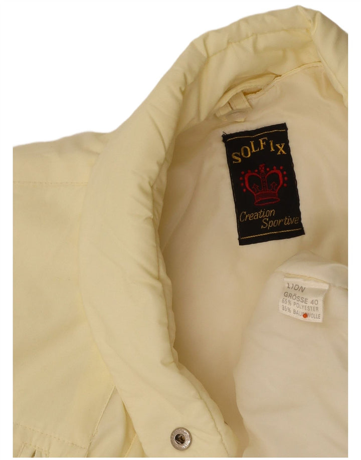 VINTAGE Womens Padded Jacket UK 18 XL Off White Polyester