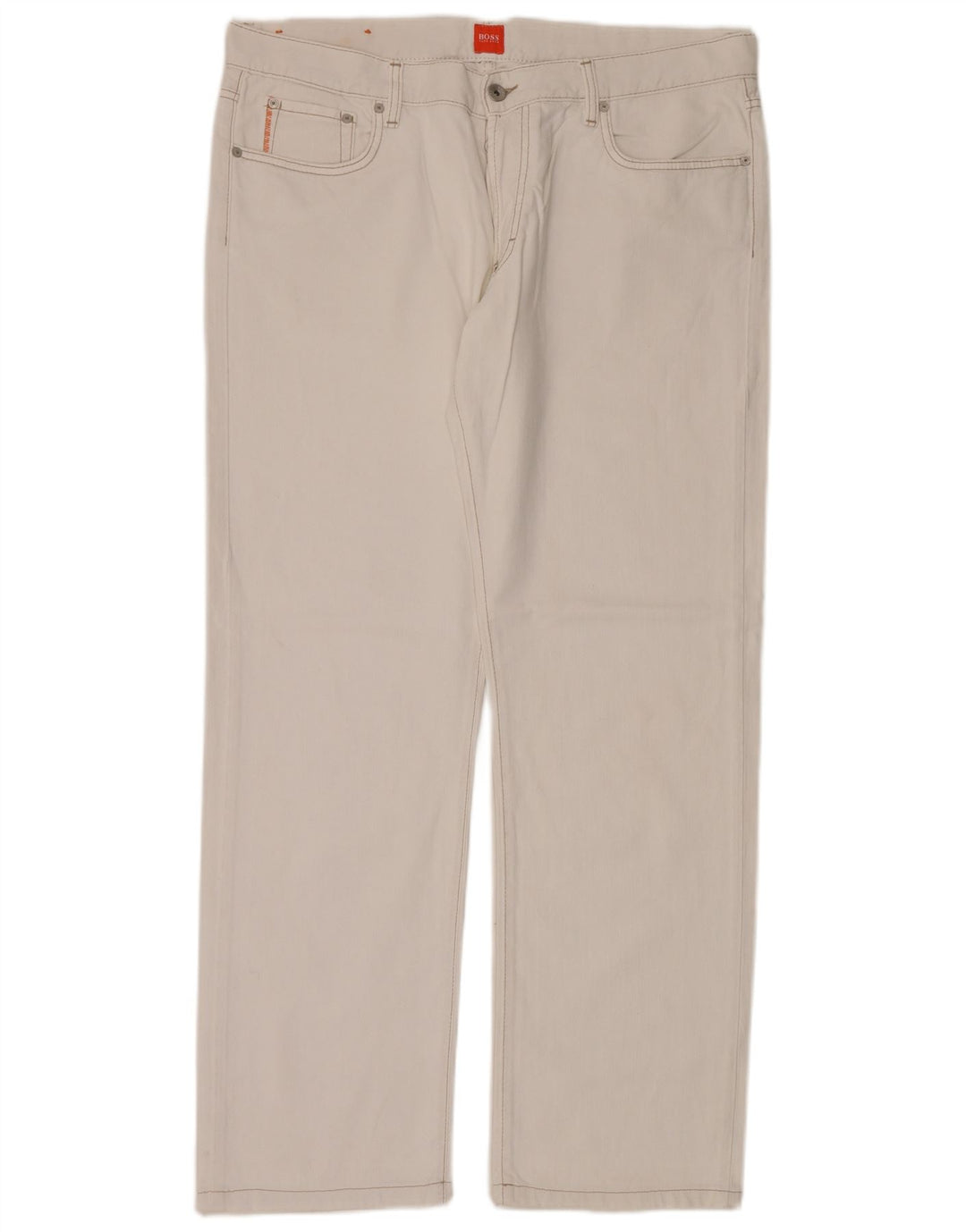 Jeans dritti da uomo Hugo Boss W38 L34 cotone bianco