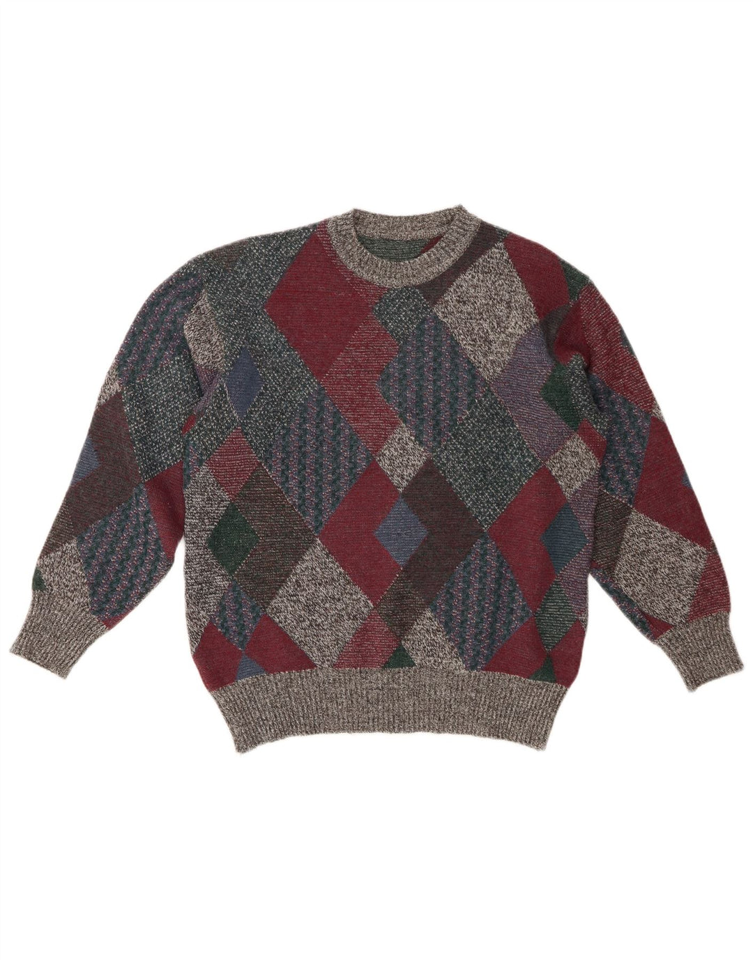 Maglione maglione girocollo da uomo VINTAGE IT 48 medio multicolore