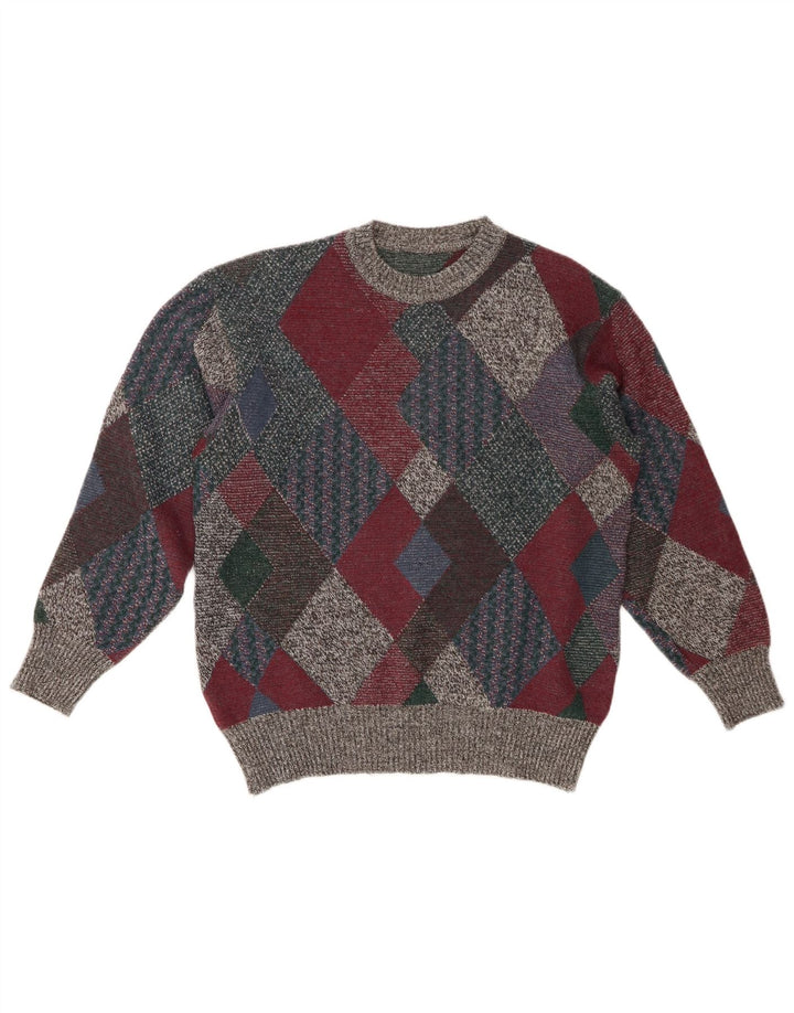 Maglione maglione girocollo da uomo VINTAGE IT 48 medio multicolore
