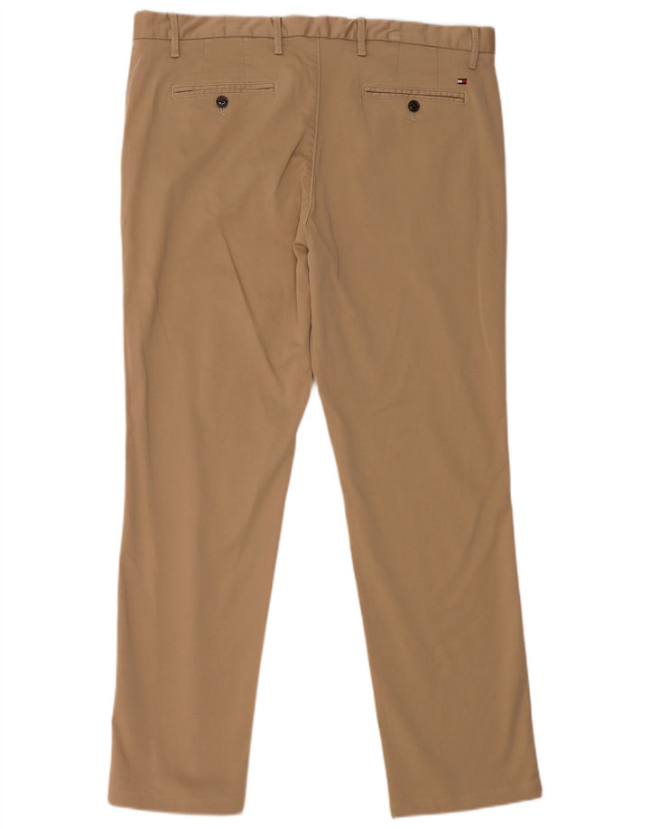 TOMMY HILFIGER Pantaloni chino dritti da uomo W36 L32 Cotone beige