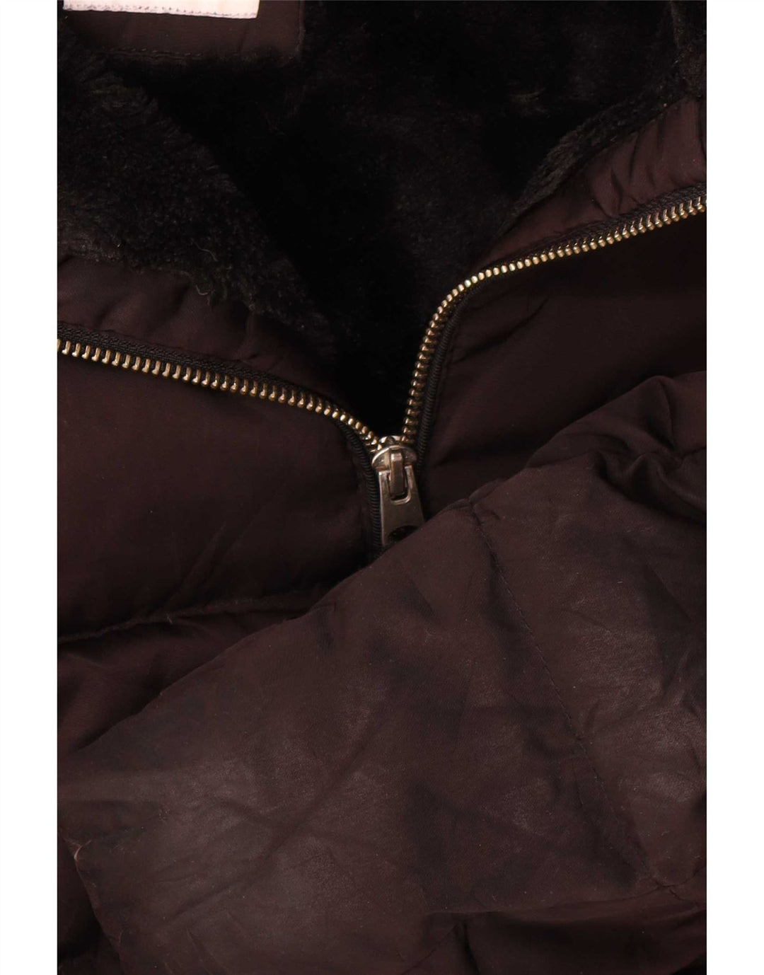 Giacca imbottita in sherpa con cappuccio da donna Zara UK 16 grande nera
