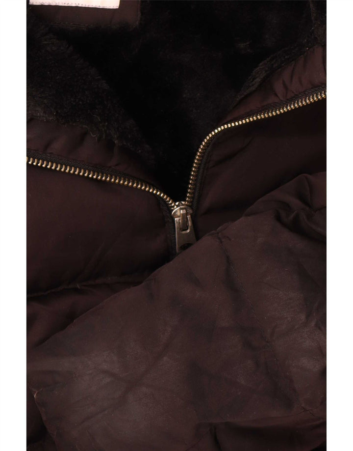 Giacca imbottita in sherpa con cappuccio da donna Zara UK 16 grande nera