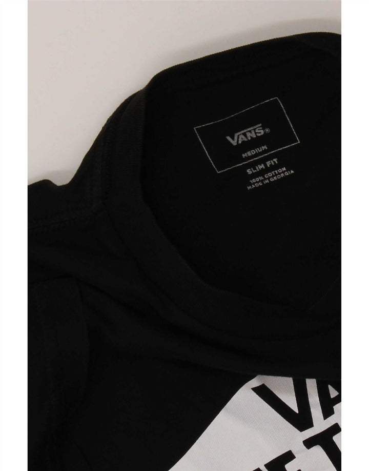 T-shirt grafica da uomo slim fit di Vans, cotone medio nero