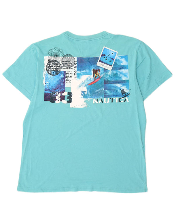 T-shirt grafica da uomo Nautica Top in cotone turchese medio