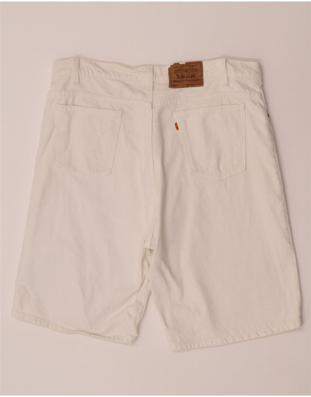 Pantaloncini di jeans Levi's 550 da uomo W40 XL in cotone bianco