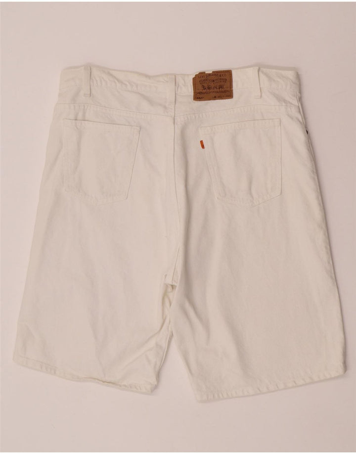 Pantaloncini di jeans Levi's 550 da uomo W40 XL in cotone bianco
