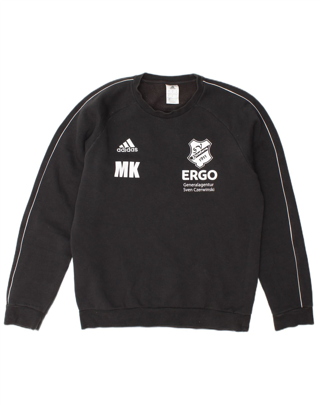 Felpa grafica da uomo Adidas Felpa media in cotone nero