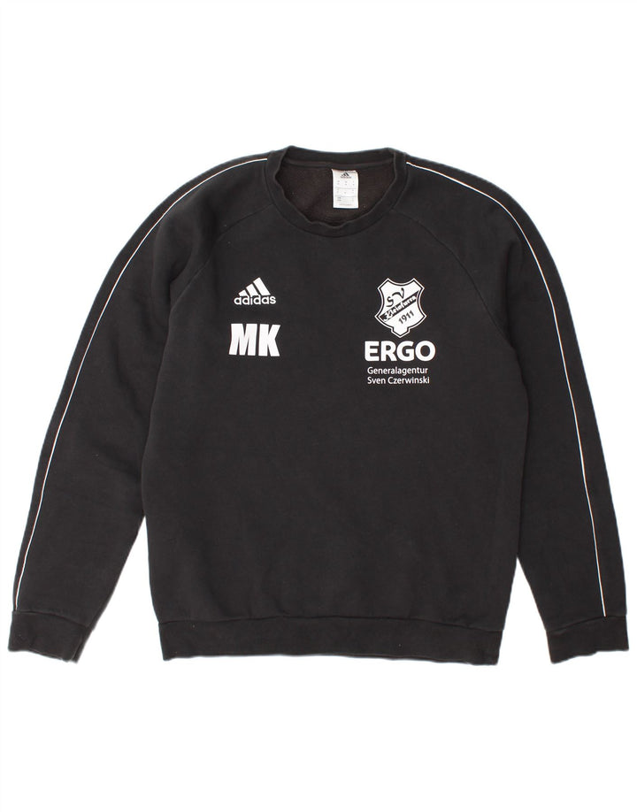 Felpa grafica da uomo Adidas Felpa media in cotone nero