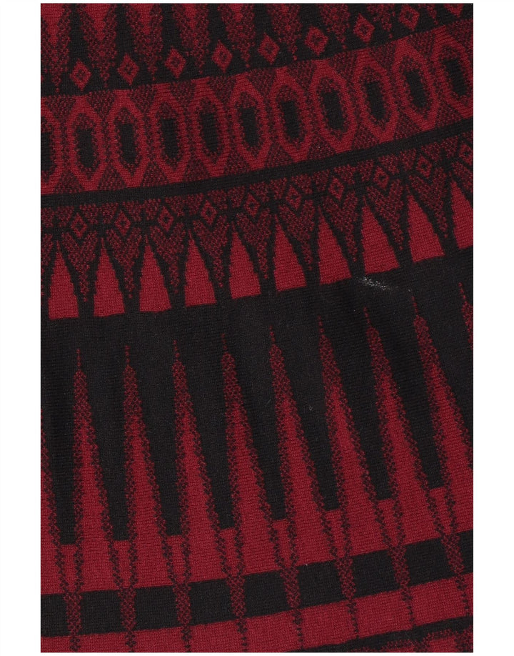 HOBBS Abito maglione da donna con maniche a 3/4 UK 10 Piccolo viscosa geometrica rossa