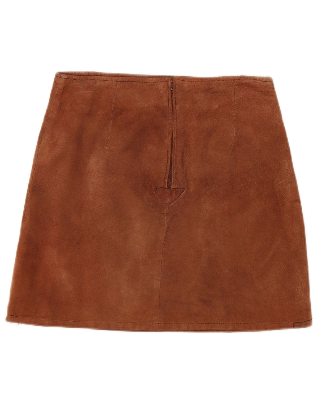 Vintage Womens Suede Mini Skirt Medium W26  Brown Leather