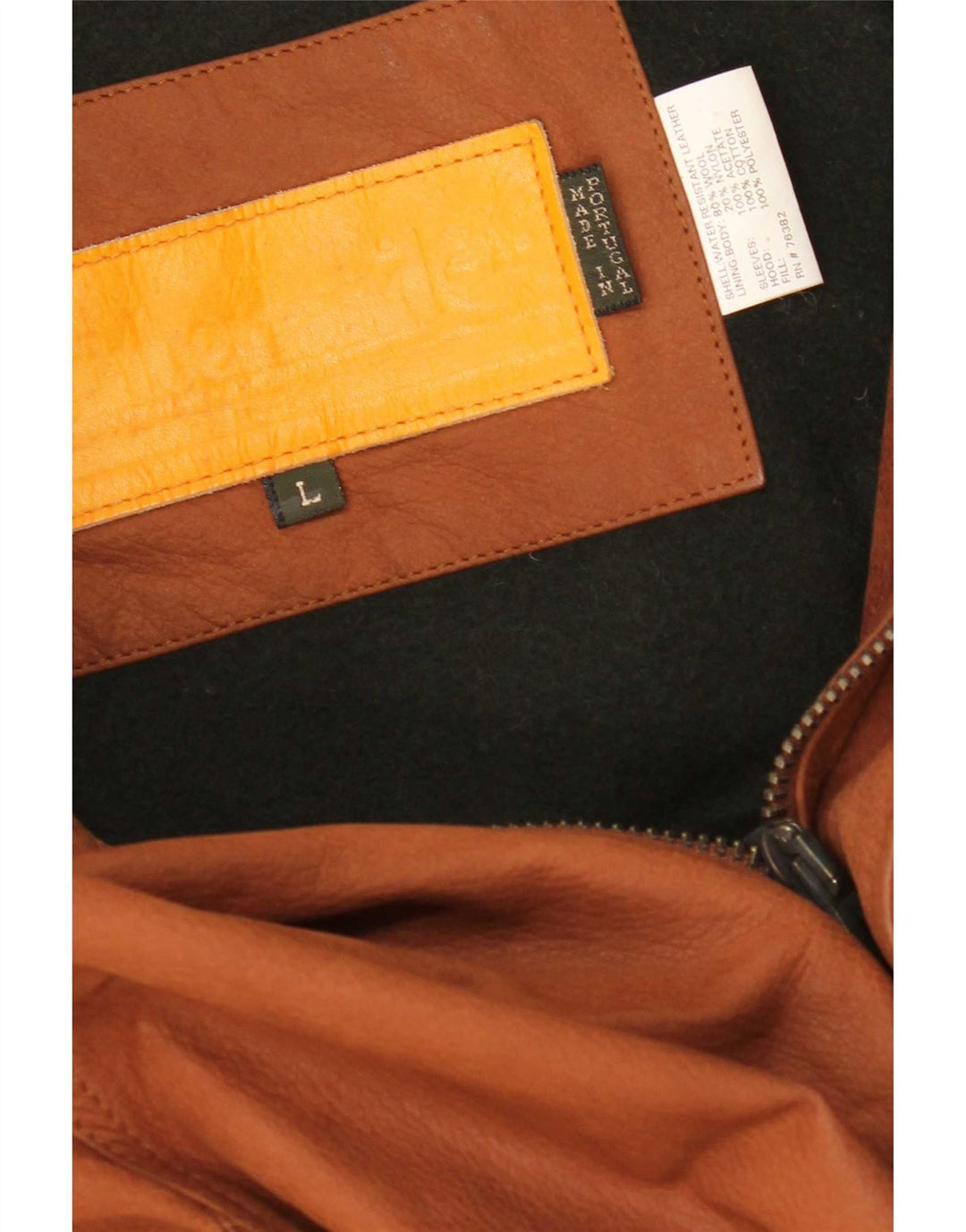 Giacca in pelle con cappuccio da uomo Timberland UK 40 grande marrone