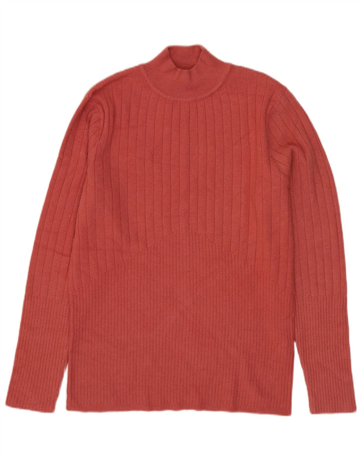 Maglione maglione a collo alto da donna Marks & Spencer UK 12 Viscosa rossa media