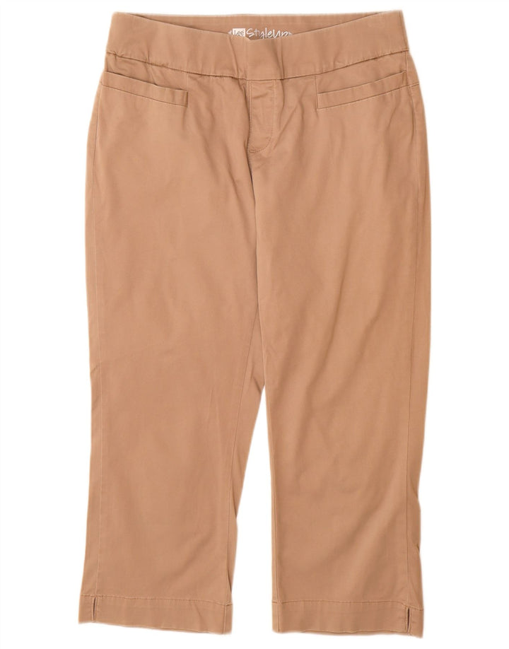 Pantaloni Capri dritti da donna Lee US 8 Medium W30 L22 Cotone beige