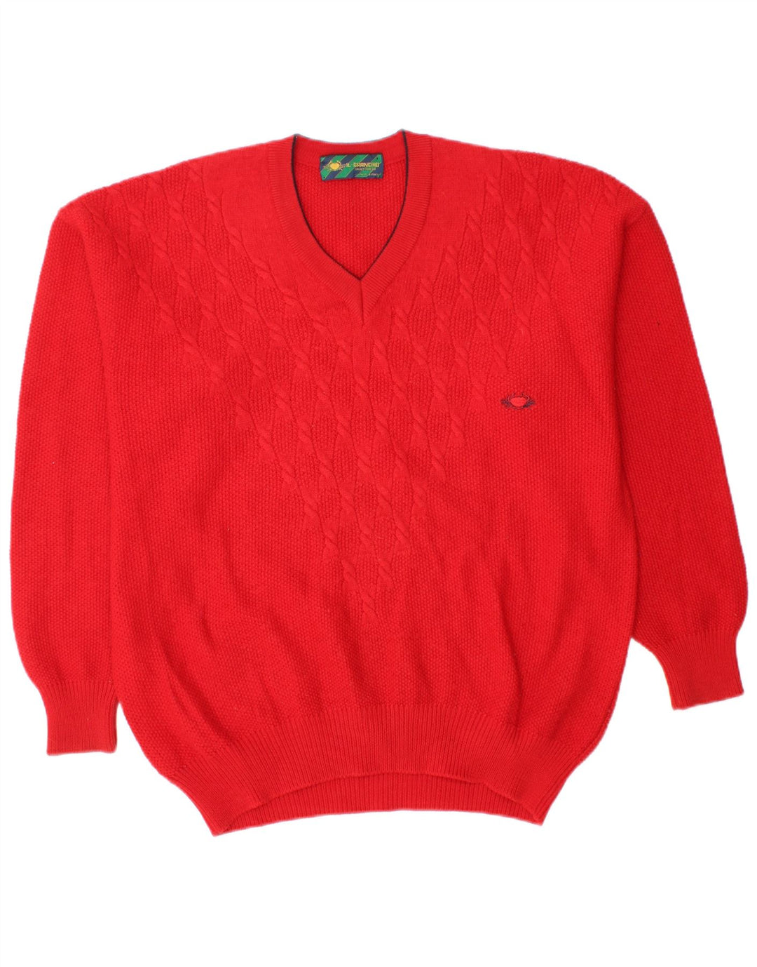 IL GRANCHIO Maglione da uomo con scollo a V grande rosso