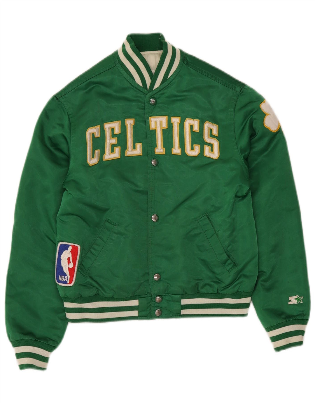 Giubbotto bomber grafico STARTER da ragazzo Celtics 9-10 anni in nylon verde medio